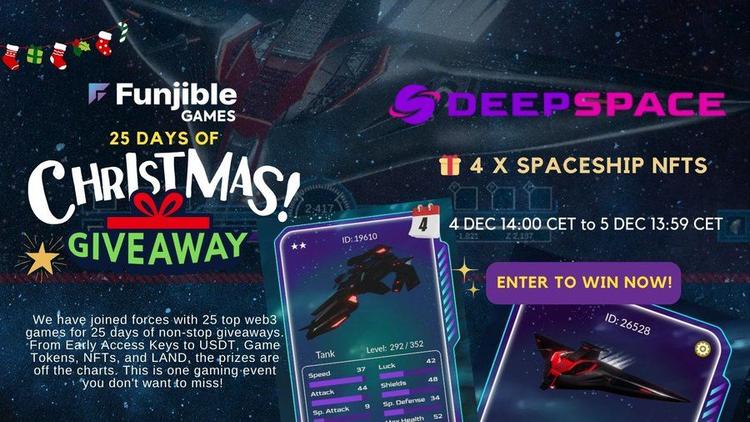 airdrops for Funjible Games X Deepspace Christmas Advent Calender Giveaway