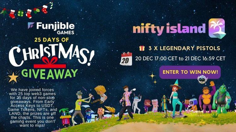 airdrops for Funjible Games X Nifty Island Christmas Advent Calender Giveaway