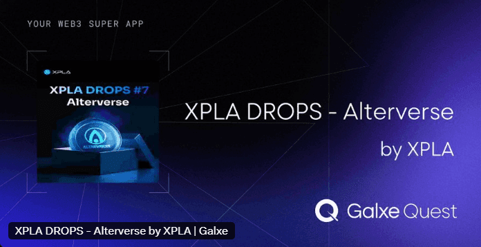 airdrops for  XPLA & ALTERVERSE Epic Event