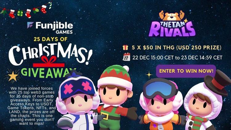 airdrops for Funjible Games X Thetan Rivals Christmas Advent Calender Giveaway