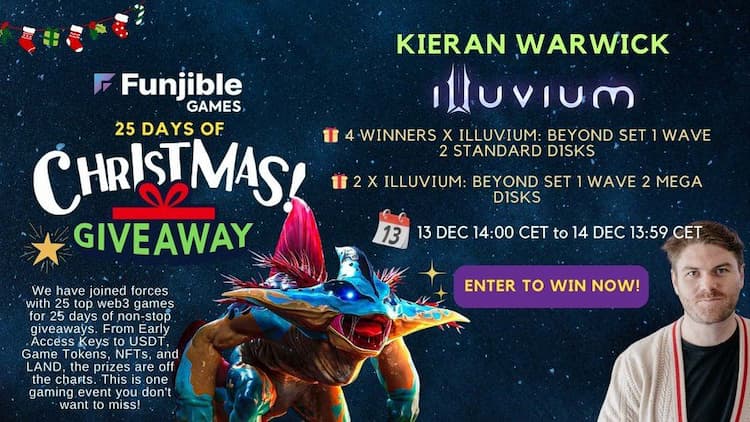 airdrops for Funjible Games X Kieran Warwick Christmas Advent Calender Giveaway