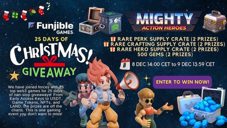 airdrops for Funjible Games X Mighty Action Heroes Christmas Advent Calender Giveaway