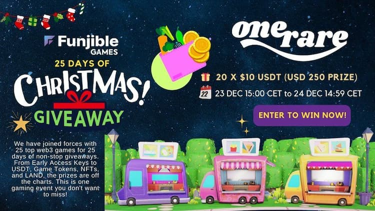 airdrops for Funjible Games X One Rare Christmas Advent Calender Giveaway